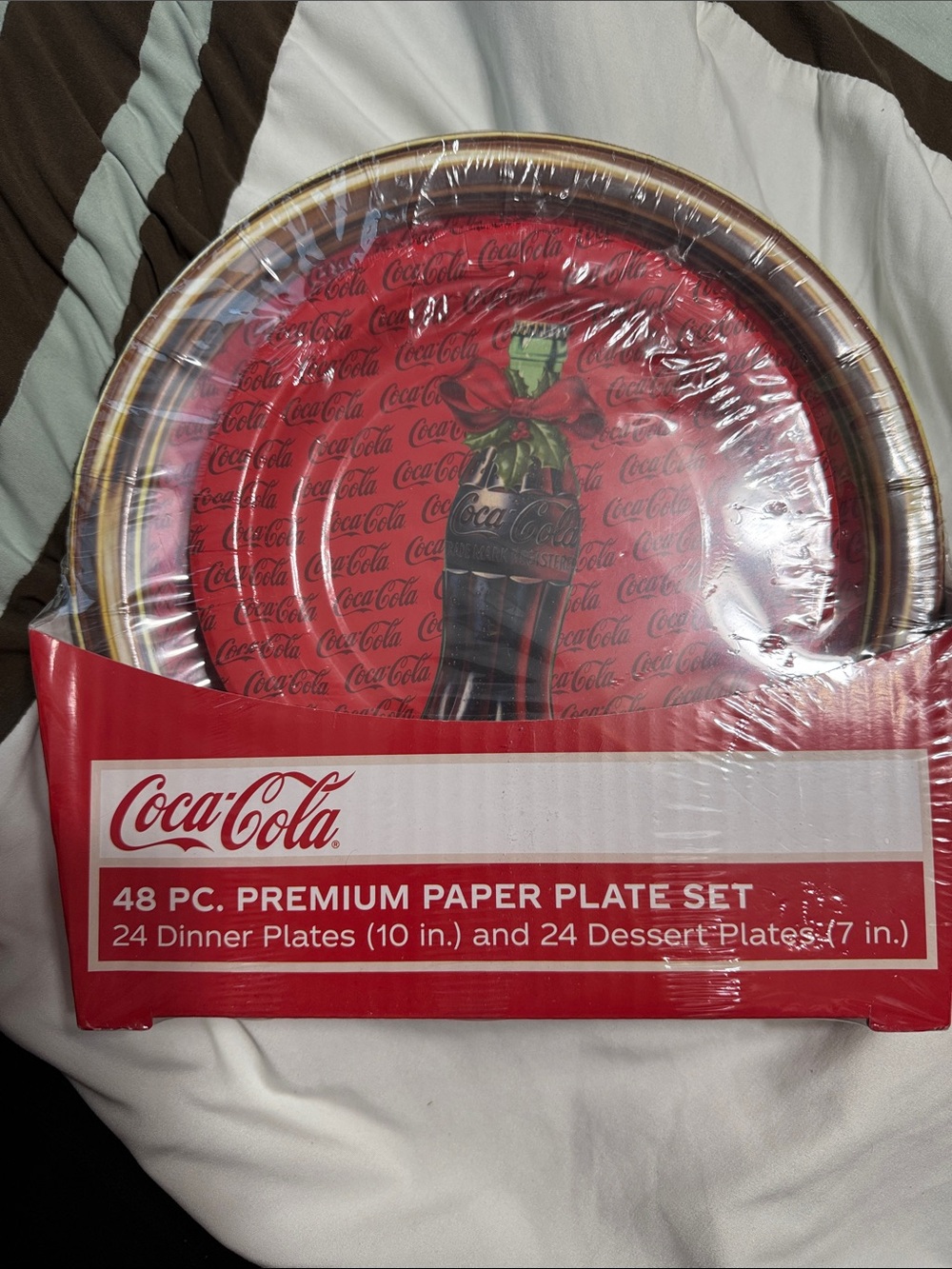 Coca Cola Red and Gold Festive Paper Plate Set